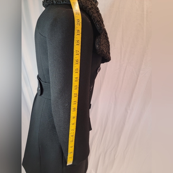 Vintage Union Made Penny Lane Princess Coat black wool and Astrakhan Collar - Picture 8 of 13
